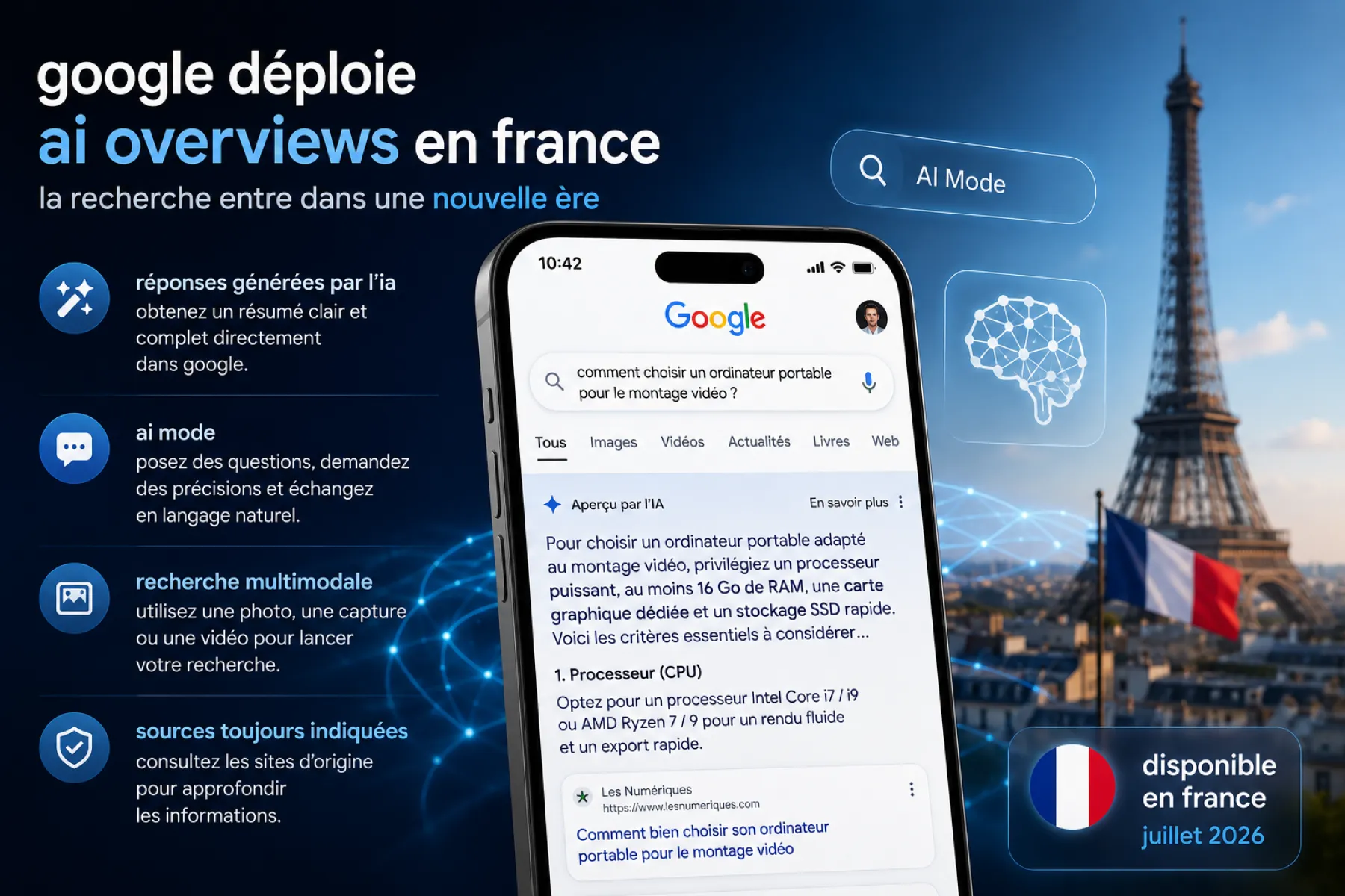 Google rolls out AI overviews in France: search is entering a new era