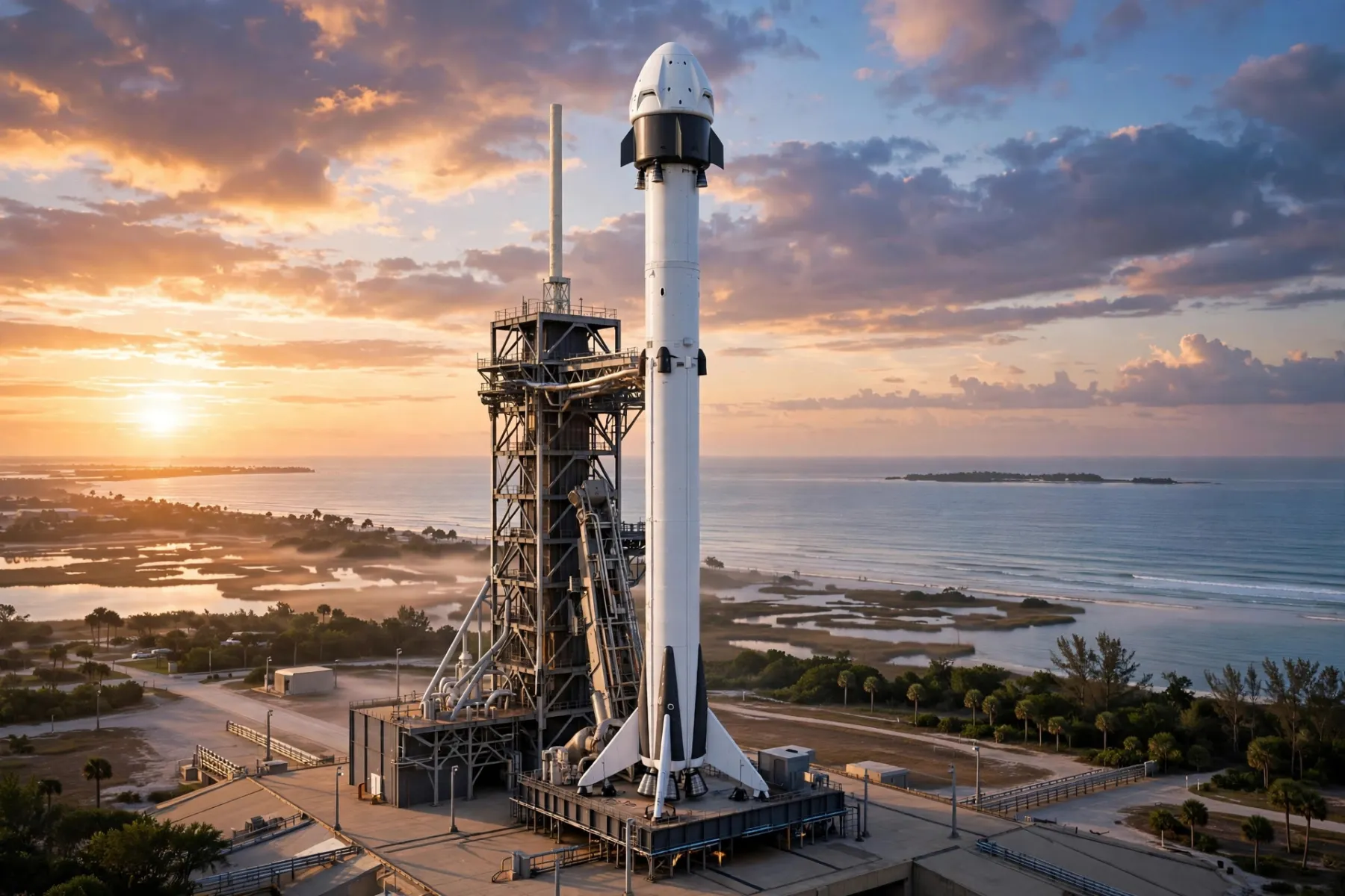 Crew-13 : la Falcon 9 et le Dragon de SpaceX sont sur le pas de tir, décollage prévu le 1er octobre